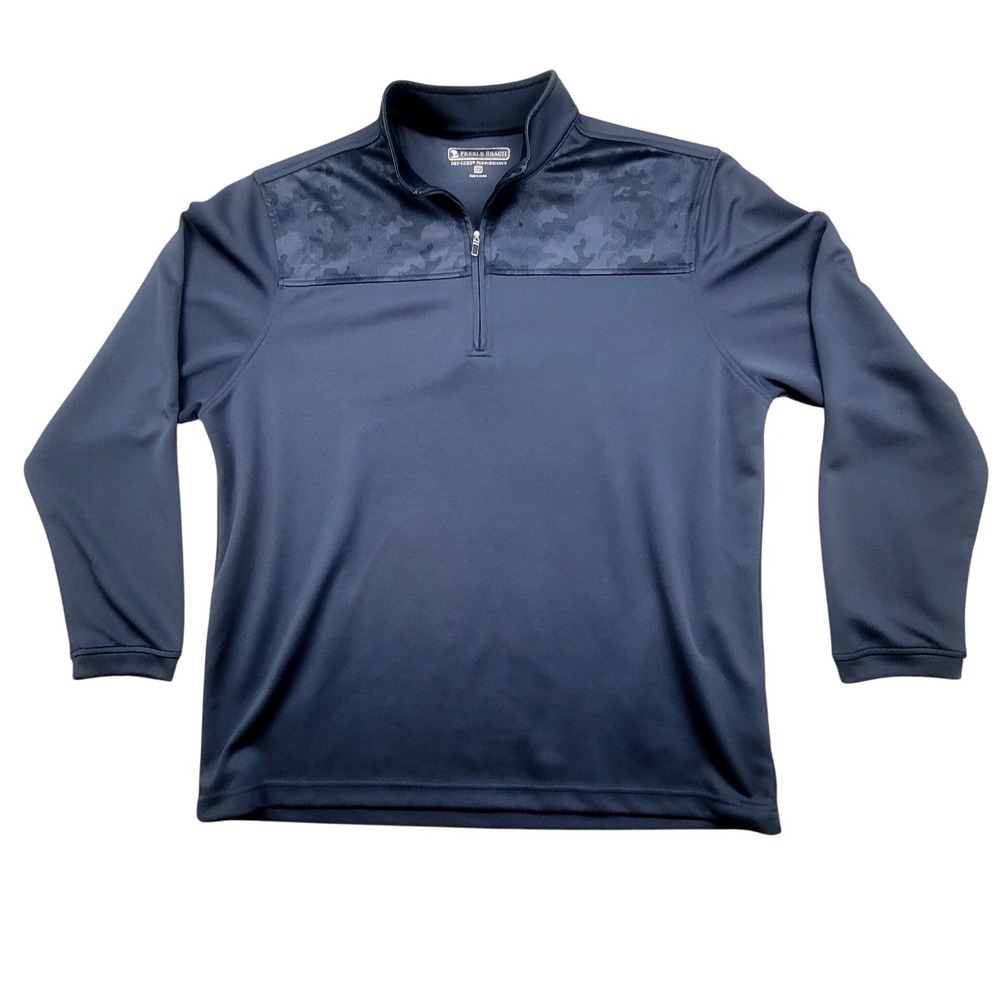 Pebble Beach Mens XXL Navy Blue Dry-Luxe Performance Camo Quarter Zip Pullover